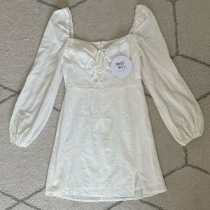 Princess Polly White Long Sleeve Dress